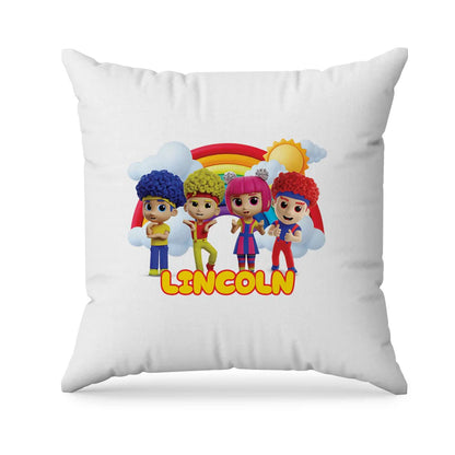 D Billions sublimation pillowcase with kids theme pattern and bold colors, fabric pillowcase on white background