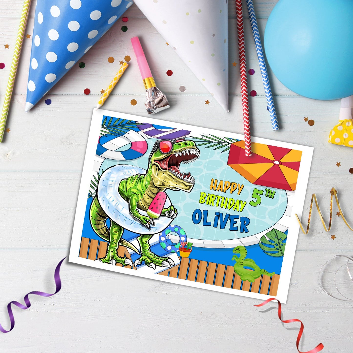 Rectangle Dinosaur Edible Cake Image - Perfect for Themed Birthday Cakes