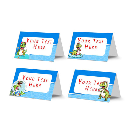 Personalized dinosaur food cards for themed events