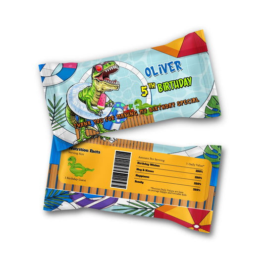Personalized Skittles label with dinosaur theme