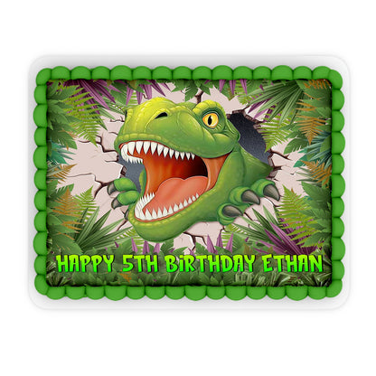 Dinosaur Edible Icing Cake Image - A4