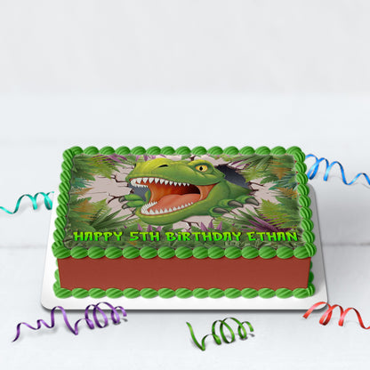 Dinosaur Edible Icing Cake Image - A4