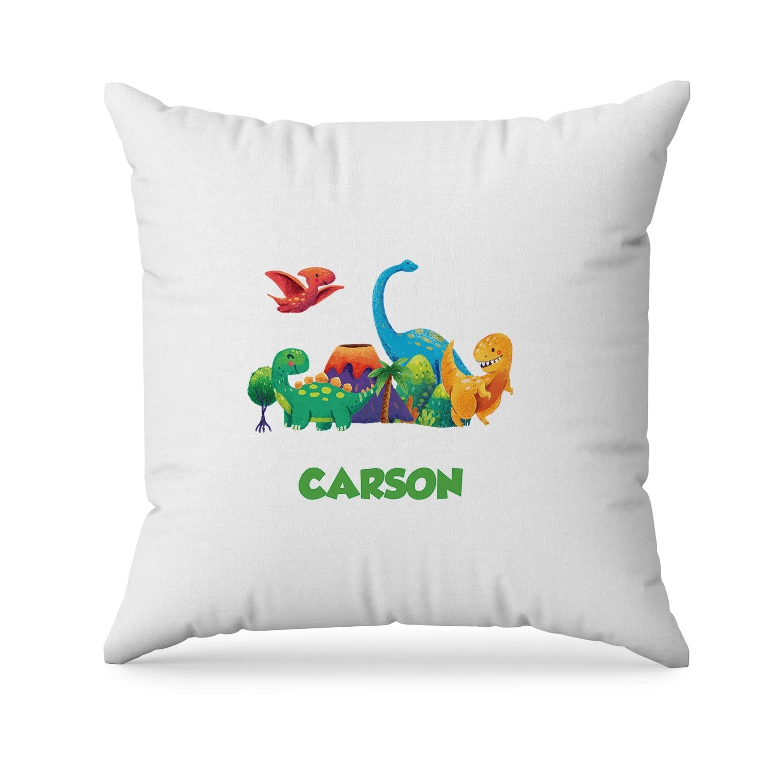 Sublimation pillowcase designed with vibrant dinosaur themes and personalized details 