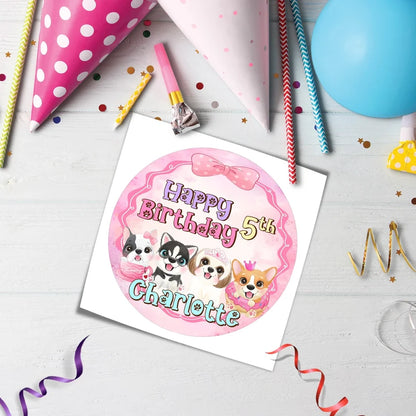 Puppy & Dog Personalized Icing Sheet Cake Images
