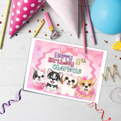 Puppy & Dog Personalized Icing Sheet Cake Topper Images