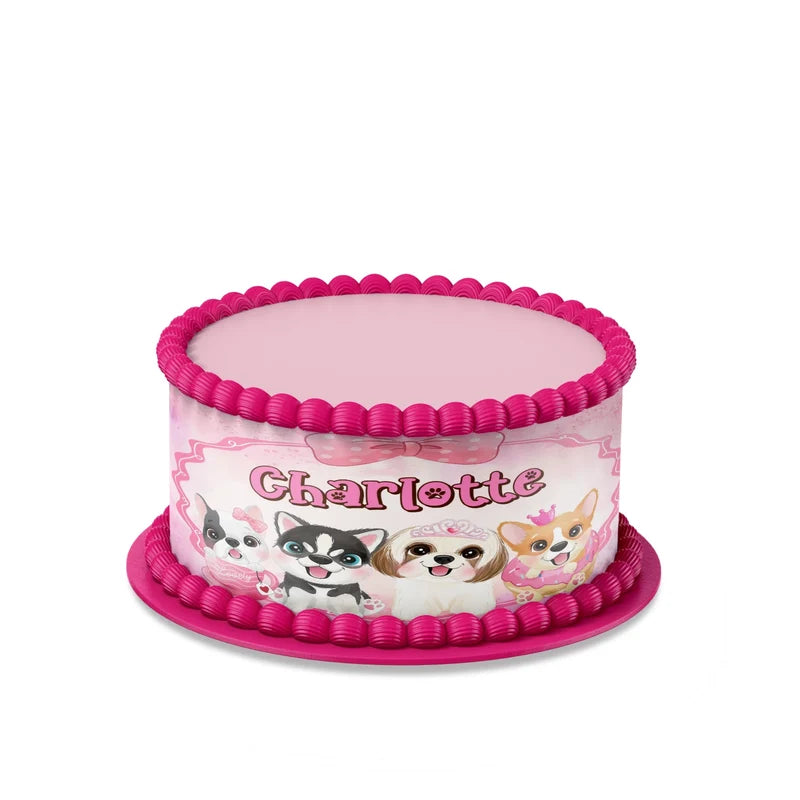 Puppy & Dog custom cake strips with cute paw patterns displayed neatly on a clean white background