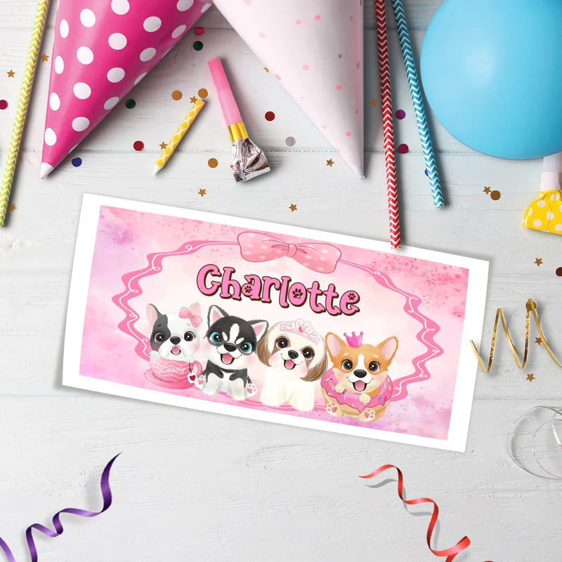 Dog Birthday Decorations, Puppy Party Supplies, Pawty Themed, Paw Digital Template, Editable Puppy & Dog Image SVG PNG