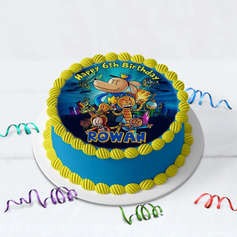 Dog Man Birthday Decorations, Funny cartoon Party Supplies, Superhero Dog Themed, Dogman Digital Template, Editable Dog Man Image SVG PNG