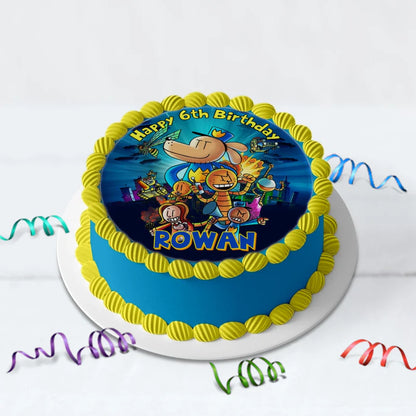 Dog Man Birthday Decorations, Funny cartoon Party Supplies, Superhero Dog Themed, Dogman Digital Template, Editable Dog Man Image SVG PNG