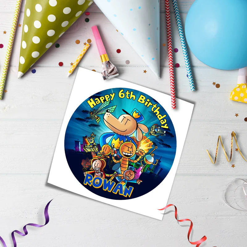 Dog Man Personalized Icing Sheet Cake Images