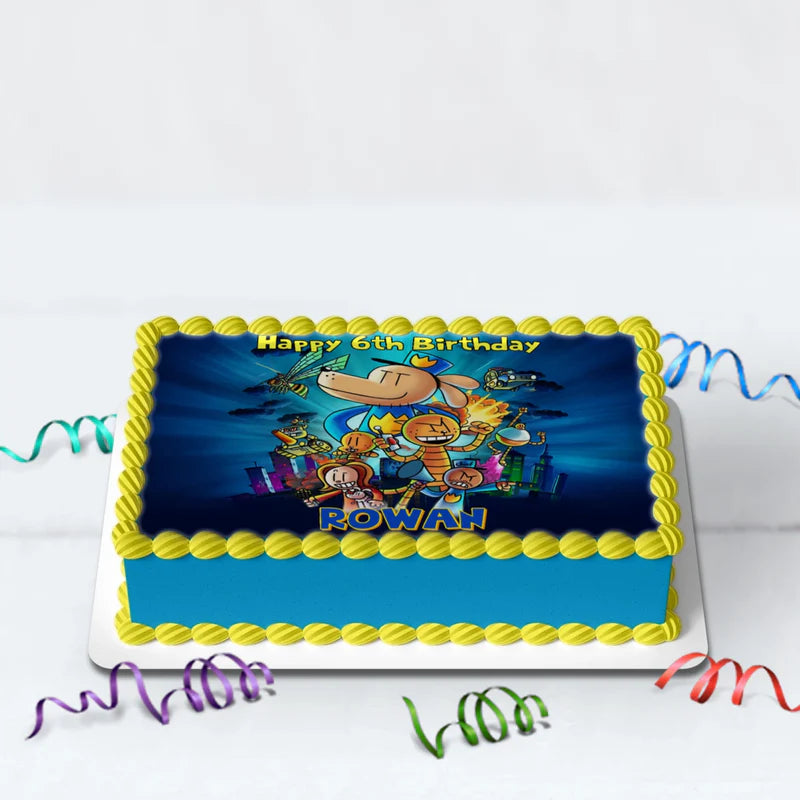 Dog Man Birthday Decorations, Funny cartoon Party Supplies, Superhero Dog Themed, Dogman Digital Template, Editable Dog Man Image SVG PNG