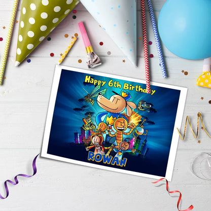 Dog Man Personalized Icing Sheet Cake Topper Images