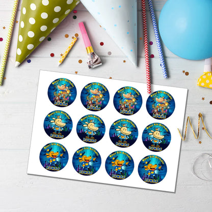 Dog Man Personalized Cupcakes Toppers