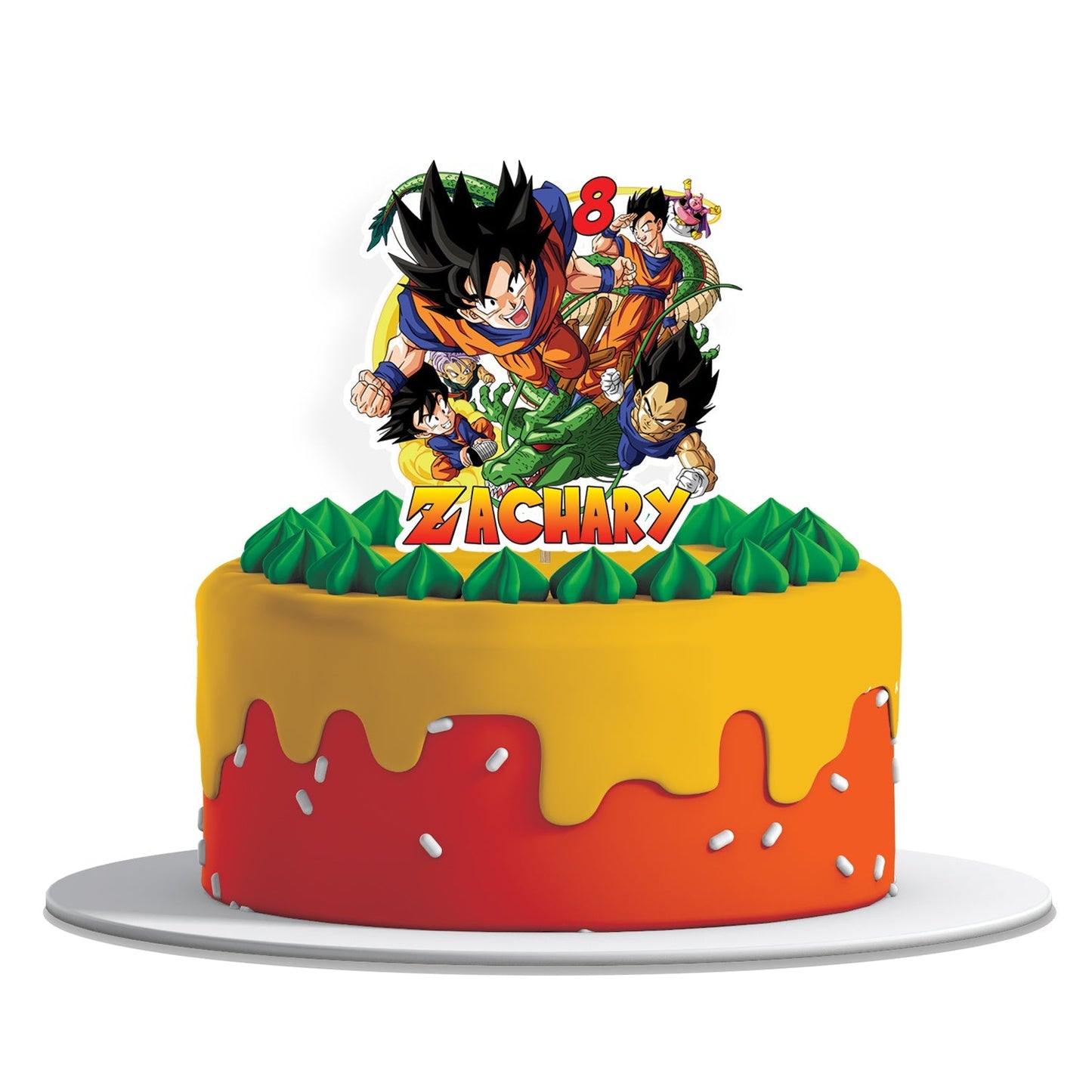 Dragon Ball themed personalized cake toppers