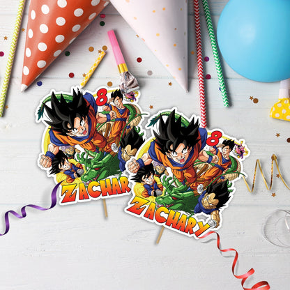 Dragon Ball Birthday Decorations, Son Goku Party Supplies, Dragon Ball Anime Themed, Dragon Ball Son Goku Digital Template, Editable Dragon Ball Image SVG PNG