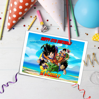 Rectangle Personalized Edible Sheet Cake Images - Dragon Ball Theme