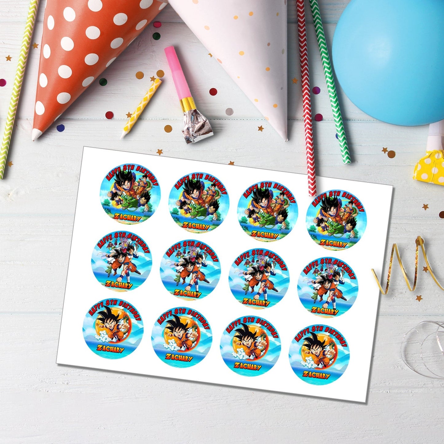 Dragon Ball Personalized Cupcakes Toppers - Add Fun to Your Party