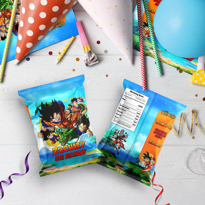 Dragon Ball Birthday Decorations, Son Goku Party Supplies, Dragon Ball Anime Themed, Dragon Ball Son Goku Digital Template, Editable Dragon Ball Image SVG PNG