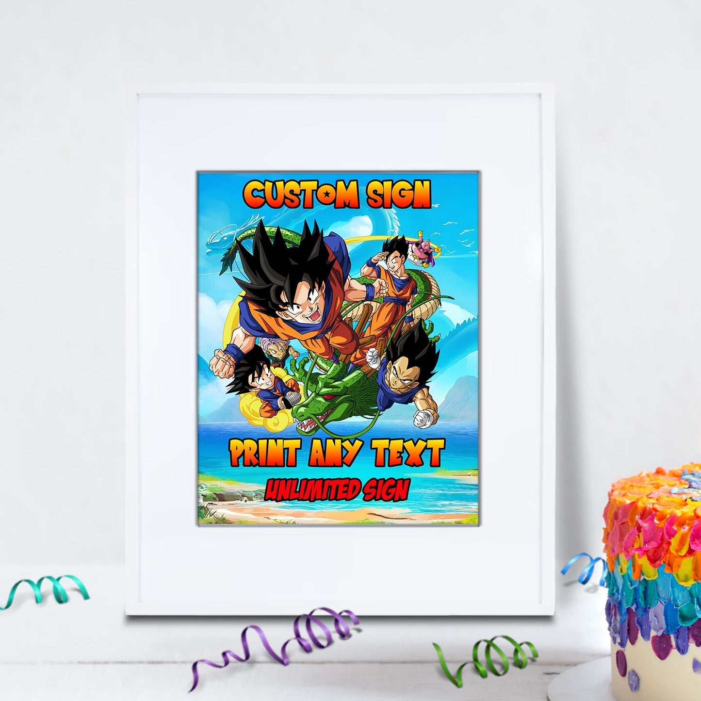 Dragon Ball Birthday Decorations, Son Goku Party Supplies, Dragon Ball Anime Themed, Dragon Ball Son Goku Digital Template, Editable Dragon Ball Image SVG PNG