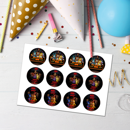 Five Nights At Freddy’s Cupcake Toppers - Personalized for Your Party