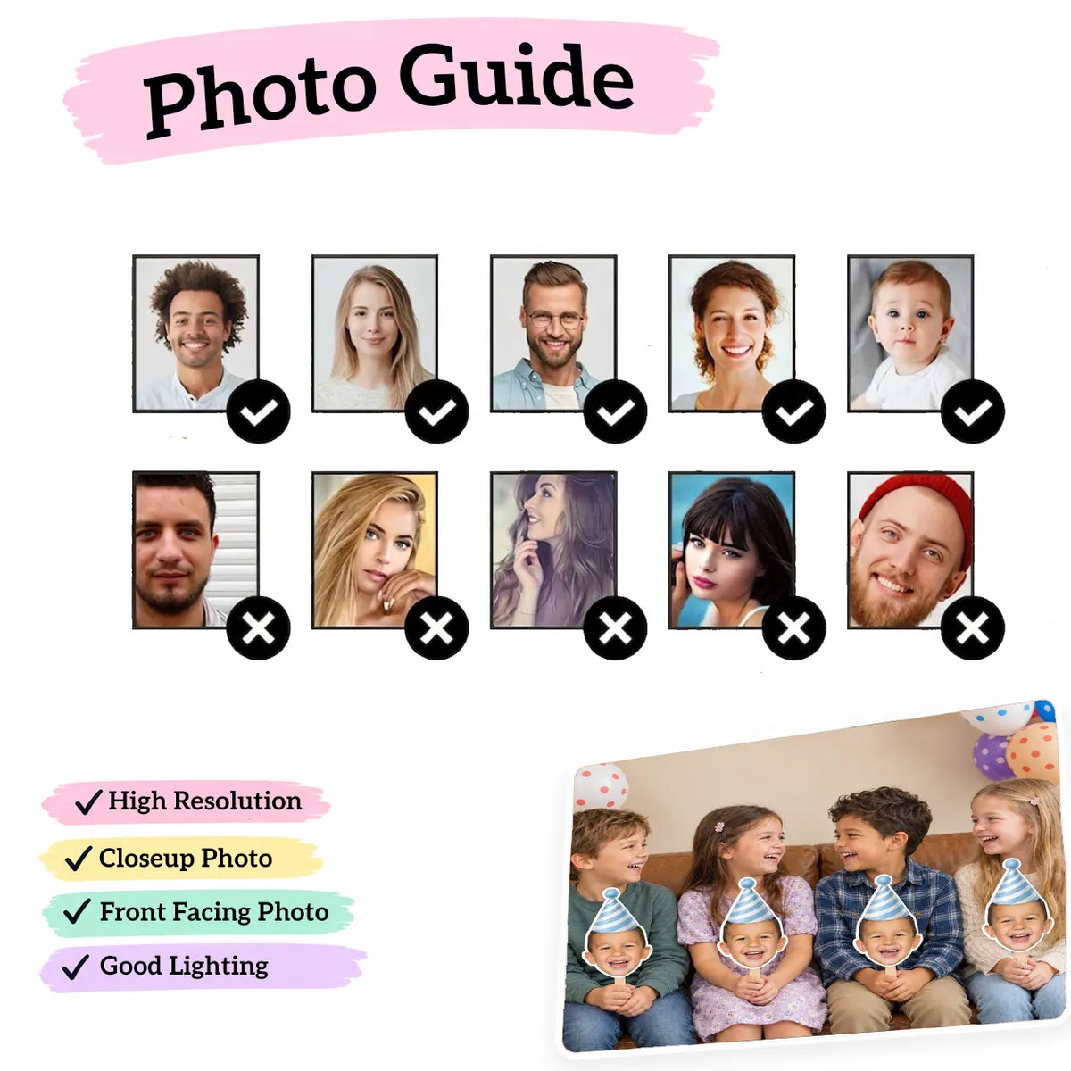 Custom Face on a Stick, Custom Photo Party Prop, Custom Face Cutout, Head on a Stick