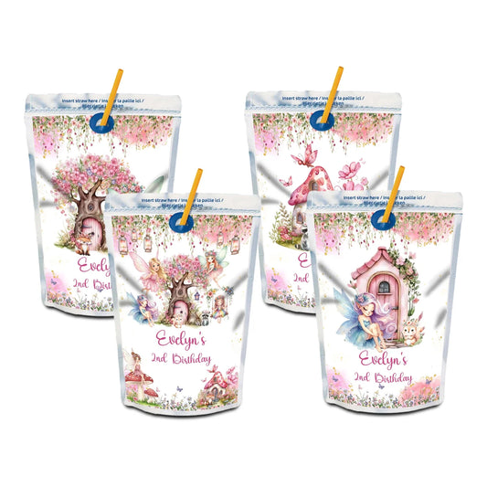 Magical Fairy Juice Pouch Label to decorate juice pouches with fairy designs