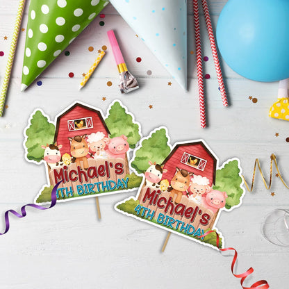 1st Birthday Birthday Decorations, Tracktor Party Supplies, Farm Animals Themed, Barn Yard Theme Digital Template, Editable Farm Animals Theme Image SVG PNG