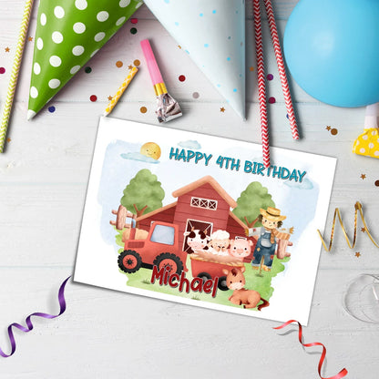 Best Farm Animals Theme Personalized Icing Sheet Cake Topper Images