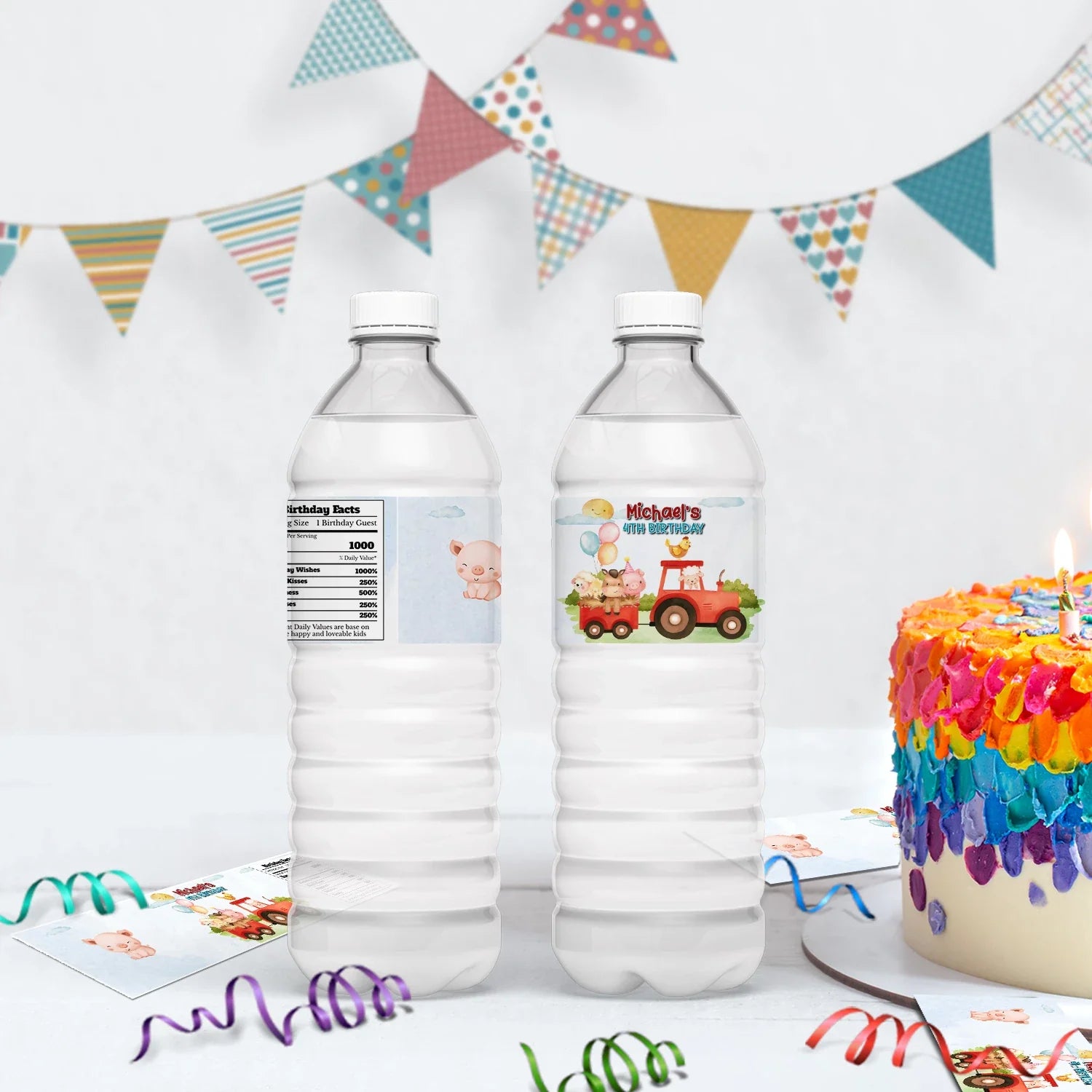1st Birthday Birthday Decorations, Tracktor Party Supplies, Farm Animals Themed, Barn Yard Theme Digital Template, Editable Farm Animals Theme Image SVG PNG