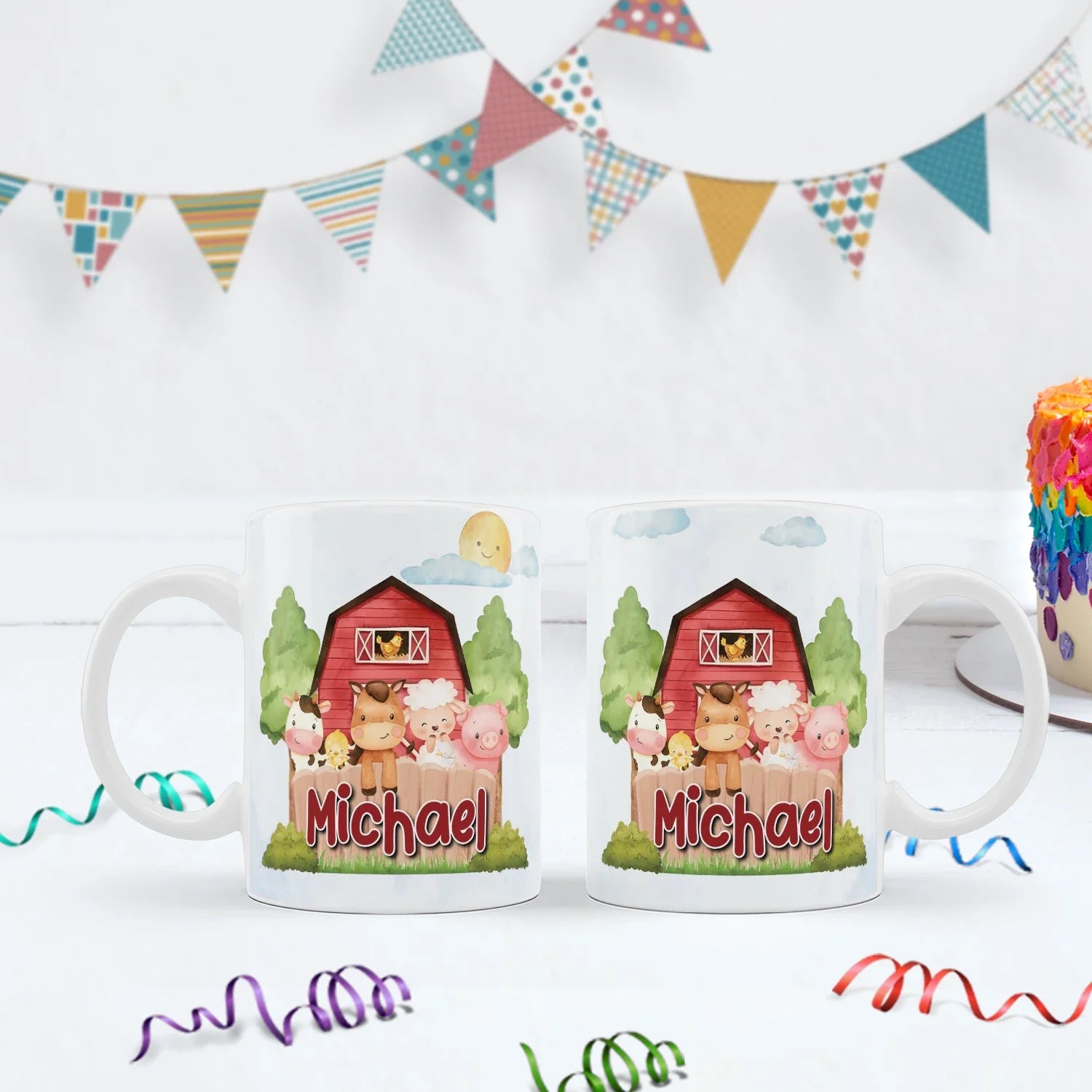 1st Birthday Birthday Decorations, Tracktor Party Supplies, Farm Animals Themed, Barn Yard Theme Digital Template, Editable Farm Animals Theme Image SVG PNG