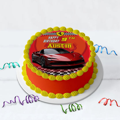 Ferrari Birthday Decorations, Red Ferrari Party Supplies, Sport Car Themed, Ferrari F1 Digital Template, Editable Ferrari Image SVG PNG