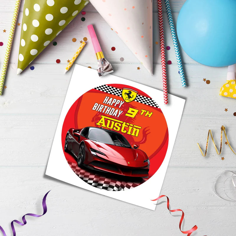 Ferrari Edible Icing Sheet Cake Images Personalized for Birthdays