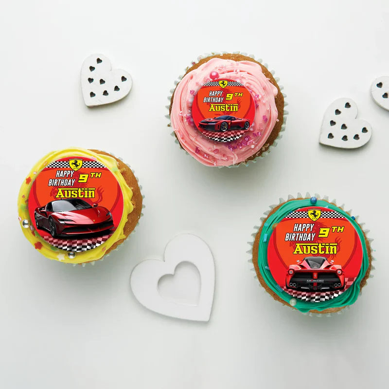 Ferrari Birthday Decorations, Red Ferrari Party Supplies, Sport Car Themed, Ferrari F1 Digital Template, Editable Ferrari Image SVG PNG