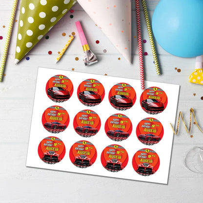 Ferrari Cupcake Toppers Personalized Party Decor Set of 5