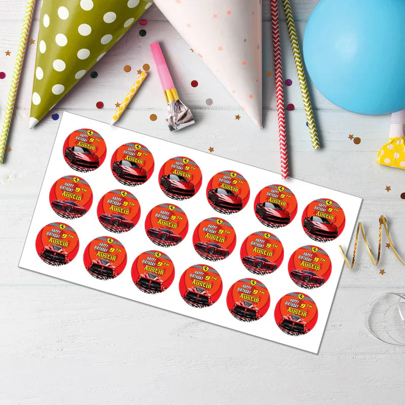 Ferrari Cupcake Toppers Personalized Party Decor Set of 5