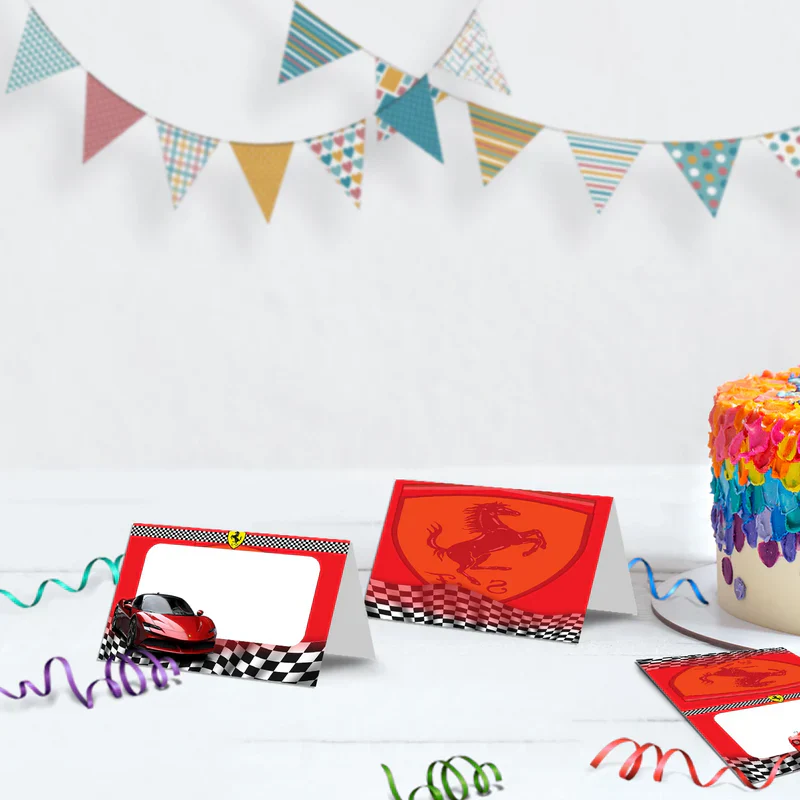 Ferrari Birthday Decorations, Red Ferrari Party Supplies, Sport Car Themed, Ferrari F1 Digital Template, Editable Ferrari Image SVG PNG