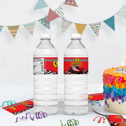 Ferrari Birthday Decorations, Red Ferrari Party Supplies, Sport Car Themed, Ferrari F1 Digital Template, Editable Ferrari Image SVG PNG