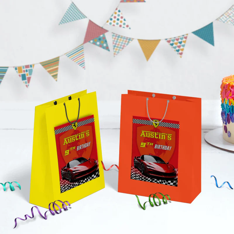 Ferrari Birthday Decorations, Red Ferrari Party Supplies, Sport Car Themed, Ferrari F1 Digital Template, Editable Ferrari Image SVG PNG