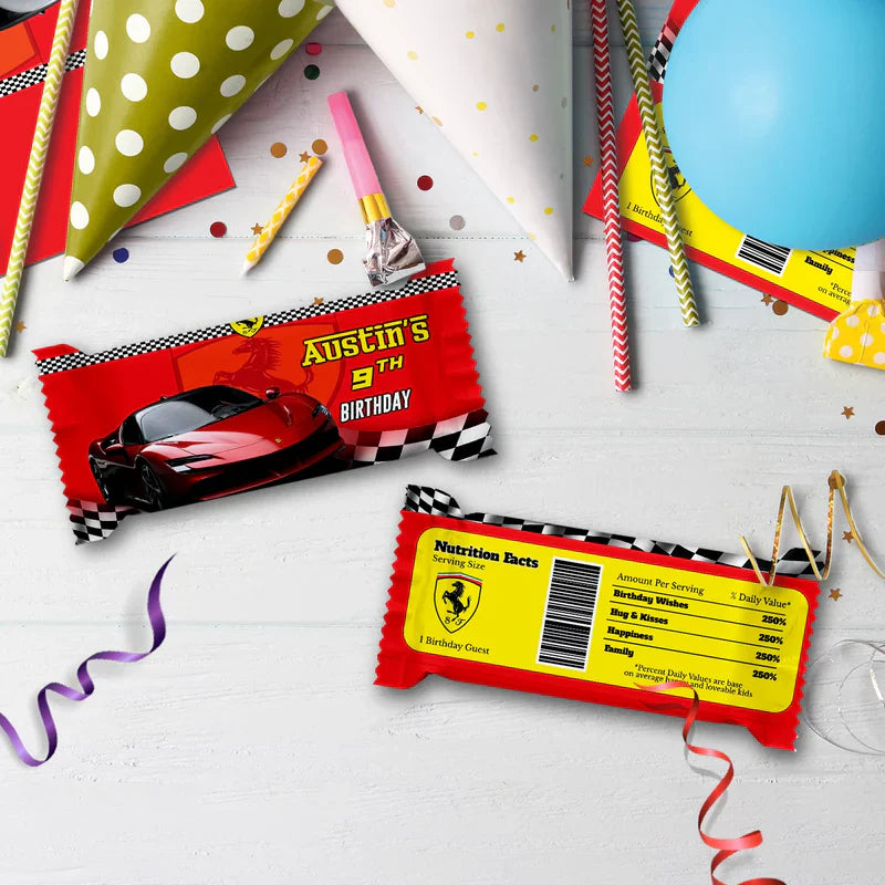 Ferrari Birthday Decorations, Red Ferrari Party Supplies, Sport Car Themed, Ferrari F1 Digital Template, Editable Ferrari Image SVG PNG