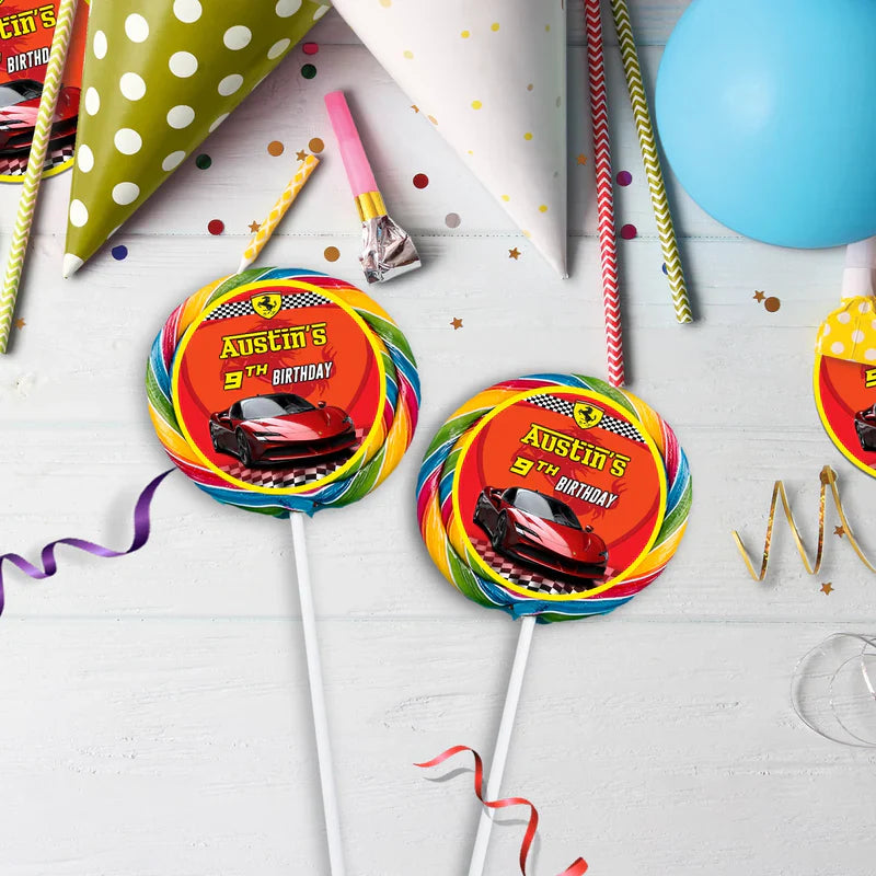 Ferrari Birthday Decorations, Red Ferrari Party Supplies, Sport Car Themed, Ferrari F1 Digital Template, Editable Ferrari Image SVG PNG