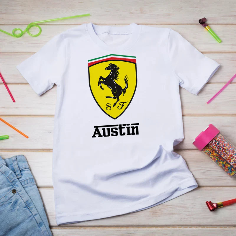 Ferrari Birthday Decorations, Red Ferrari Party Supplies, Sport Car Themed, Ferrari F1 Digital Template, Editable Ferrari Image SVG PNG