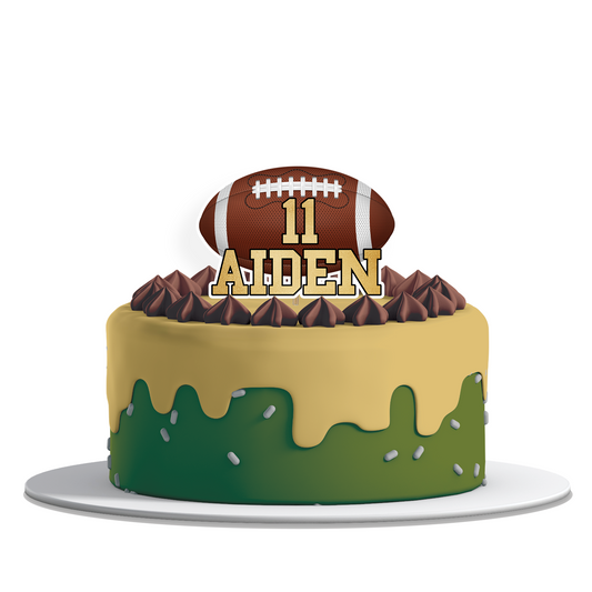 Personalized cake toppers with a Football theme