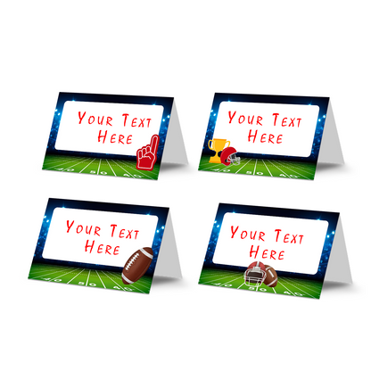 Food tents or food cards with a Football theme