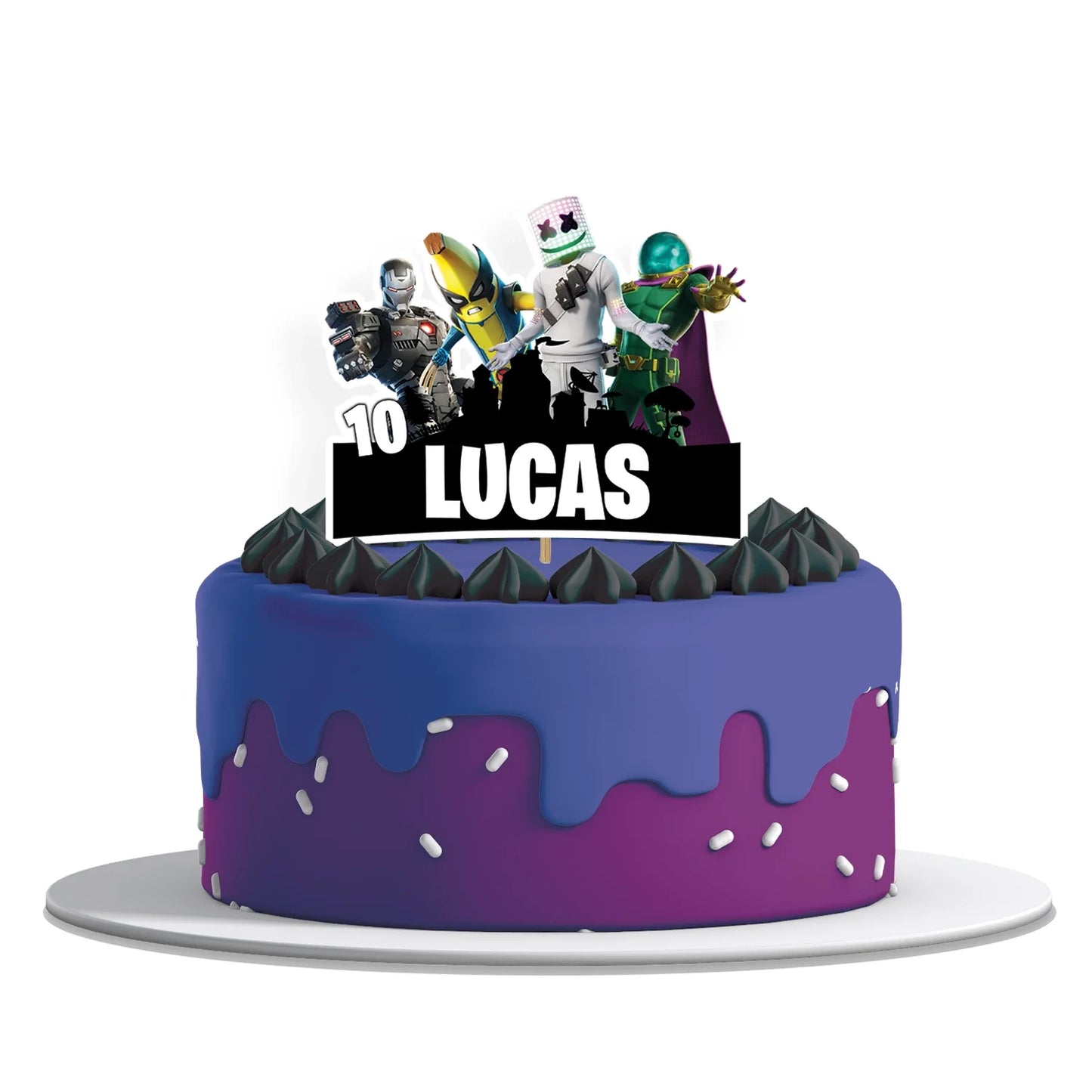 Fortnite Personalized Cake Toppers Featuring Custom Designs for Birthday Parties