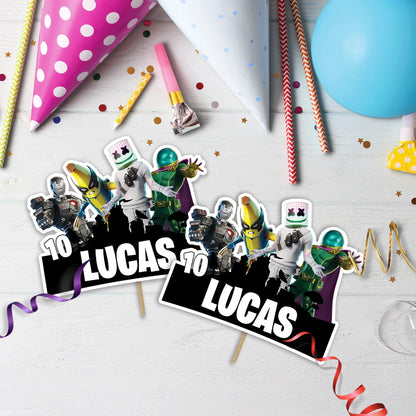 Fortnite Birthday Decorations, Fortnite Party Supplies, Play Fortnite Themed, Fortnite Games Digital Template, Editable Fortnite Image SVG PNG