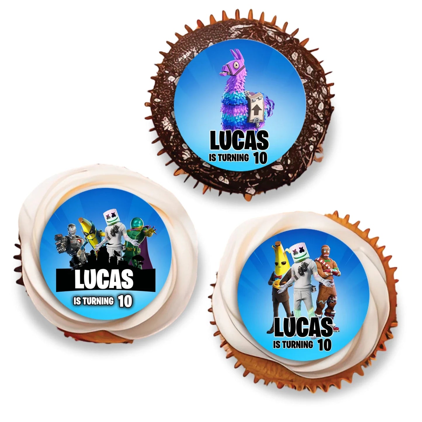 Fortnite Personalized cupcake Toppers for Themed Party Treats