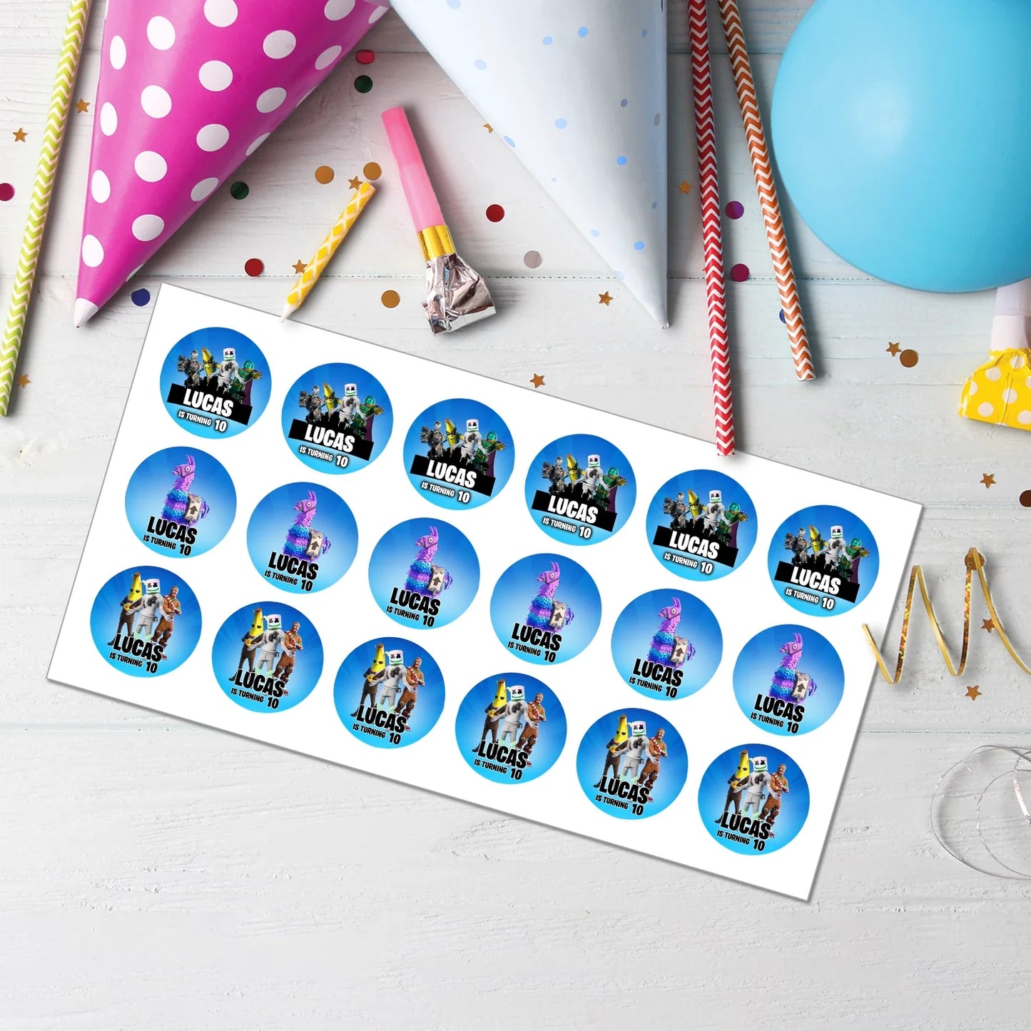 Fortnite Personalized Cupcakes Toppers - Custom Fortnite Cupcake Decorations