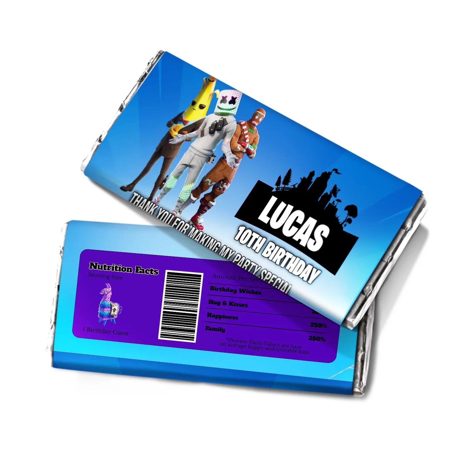 Fortnite Chocolate Label for Personalized Treats with Fortnite design