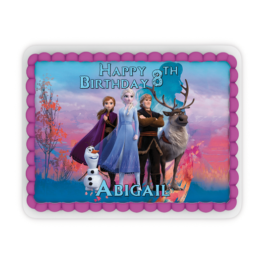 Rectangle Frozen themed personalized cake images