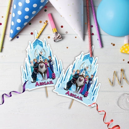 Frozen Birthday Decorations, Disney Frozen Party Supplies, Elsa Anna Themed, Olaf Digital Template, Editable Frozen Image SVG PNG